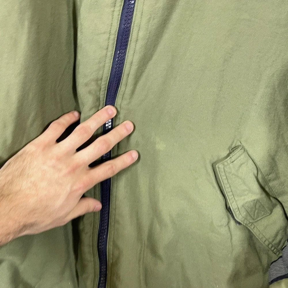Vtg 90s GAP Sideline Warmup Parka Mens XL Fishtail Military Jacket Hooded Lined